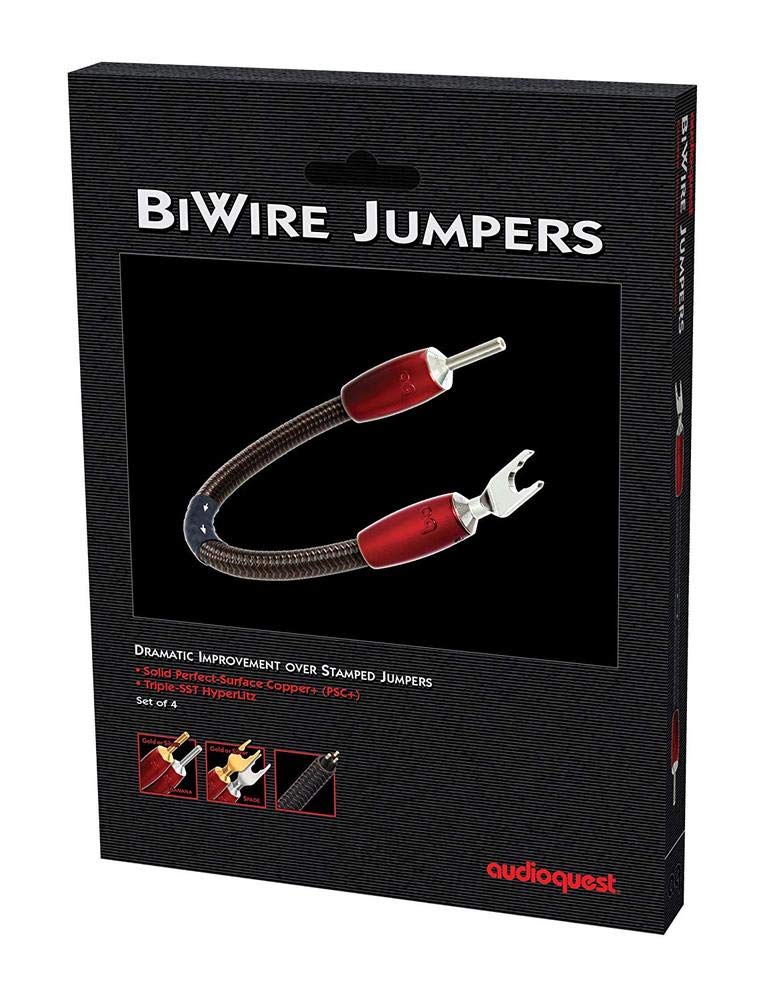 ケーブル・シールド audioquest Biwire Jumpers Silver (PSS) AudioQuest PSC BiWire Jumpers - 1 x Bare Wire > 1 x Bare
